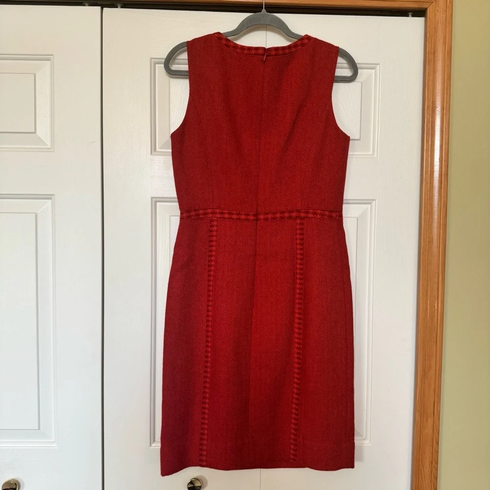 Tory Burch Orange Herringbone Merino‎ Wool Blend Dress